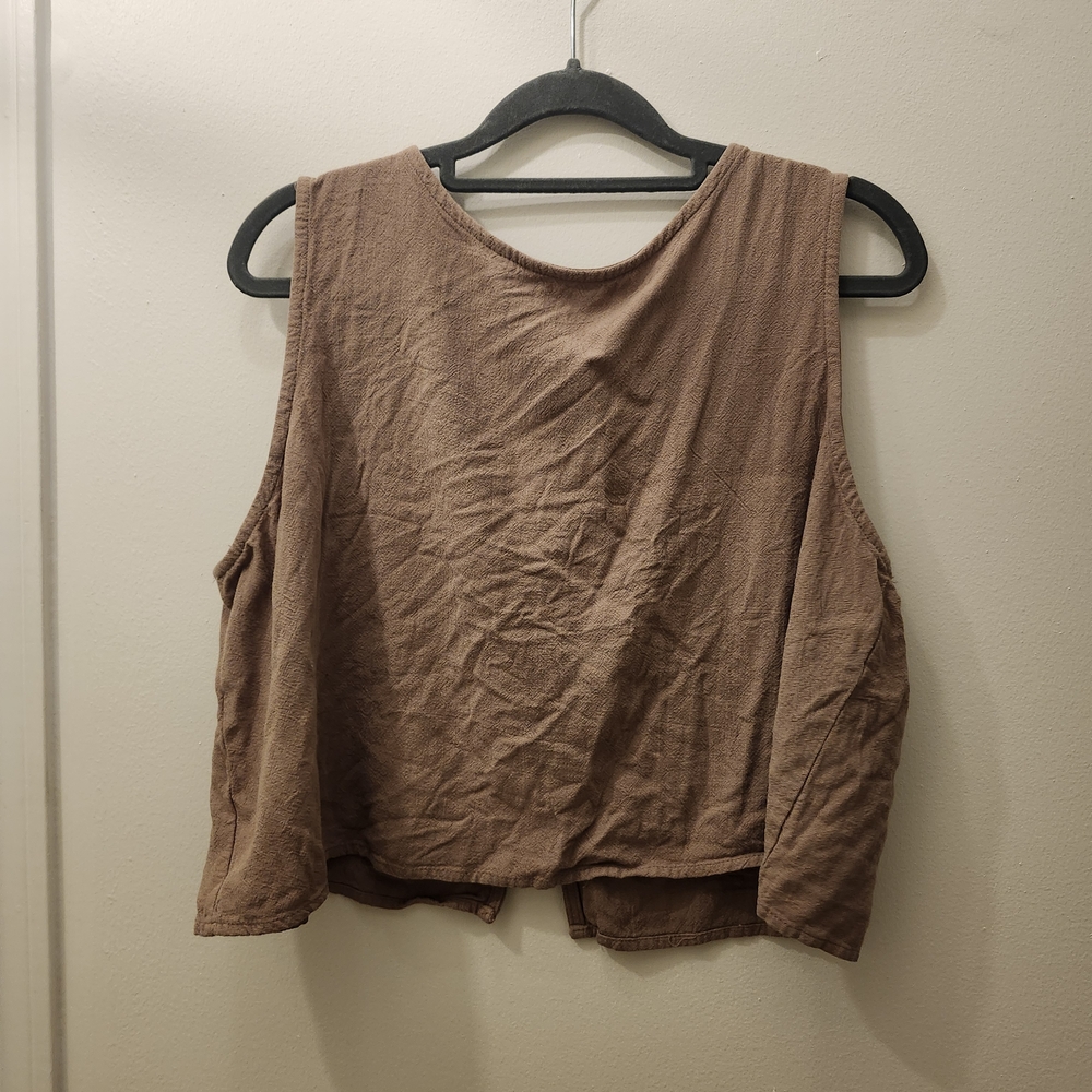 Women's Brown Sleeveless Top